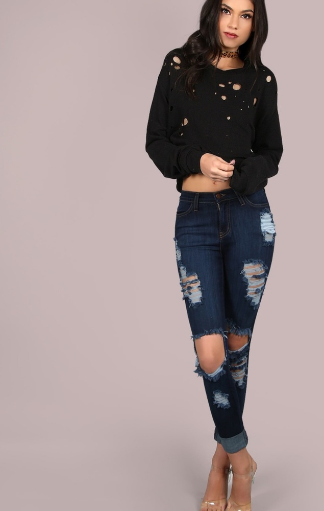 Backless Cropped Pullover - Picture 1 of 3